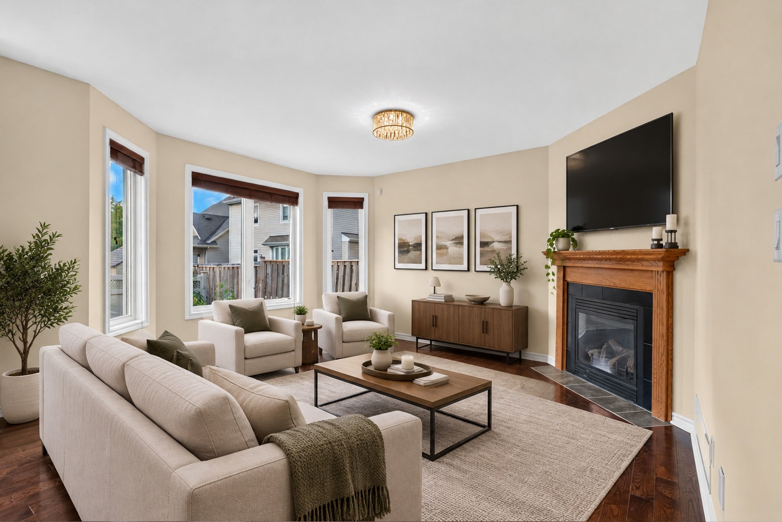 Living room with gas fireplace